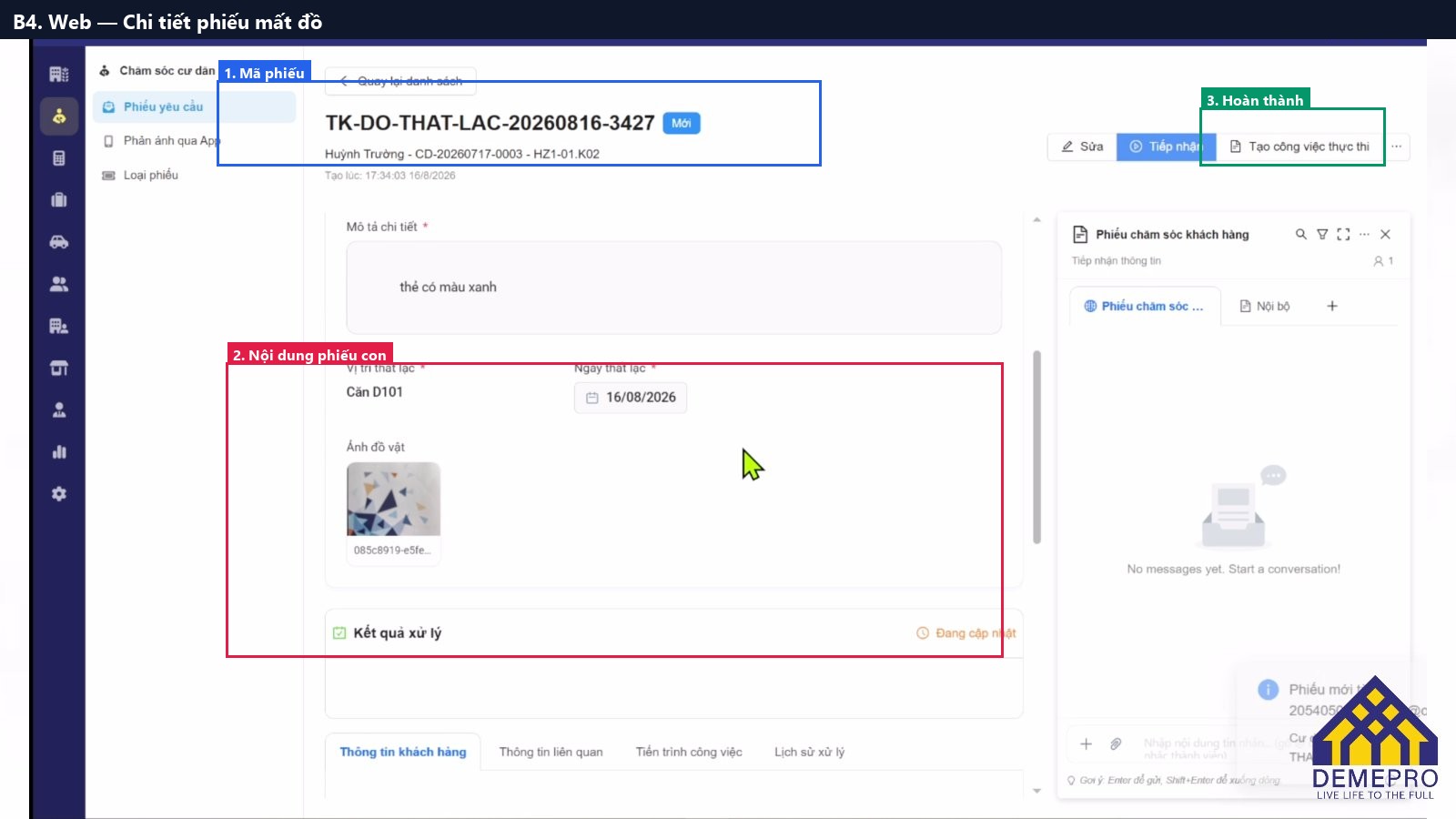B4. Web — Chi tiết phiếu mất đồ
