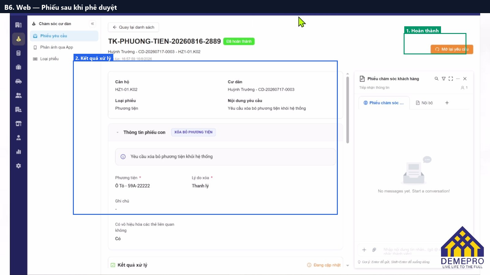 B6. Web — Phiếu sau khi phê duyệt