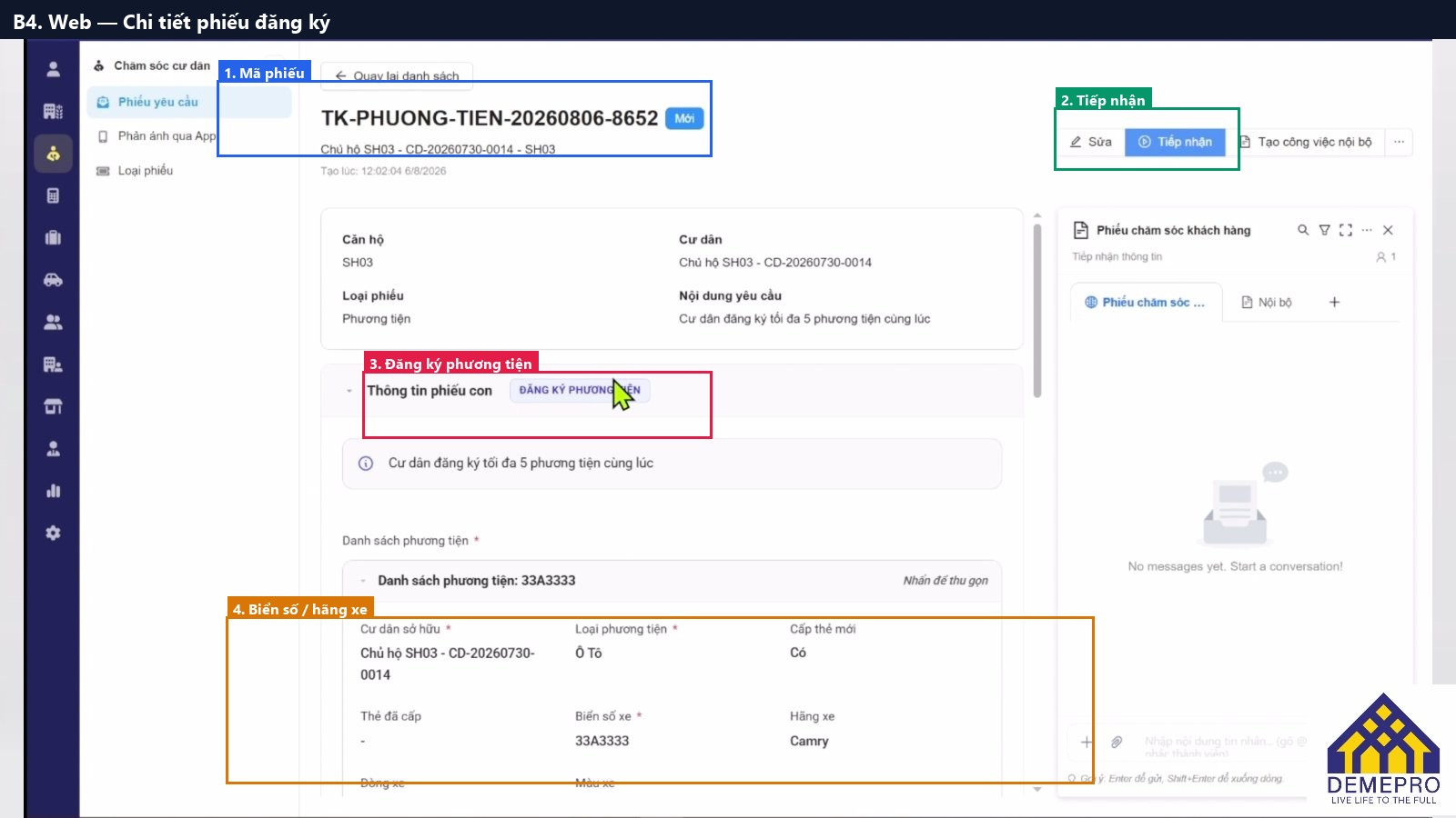 B4. Web — Chi tiết phiếu đăng ký
